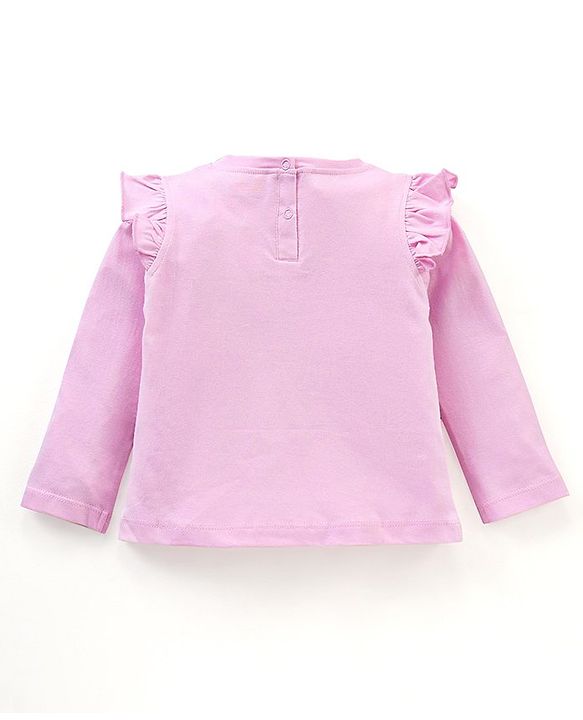 Babyhug Full Sleeves TopText Applique - Pink