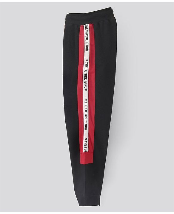 Pine Kids Full Length Bio Washed Cotton Knit Solid Lounge Pant - Black