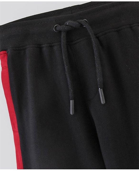 Pine Kids Full Length Bio Washed Cotton Knit Solid Lounge Pant - Black