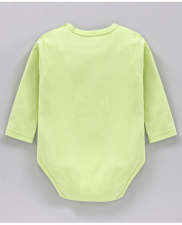 Babyhug 100% Cotton Full Sleeves Onesie Rhino Print - Green