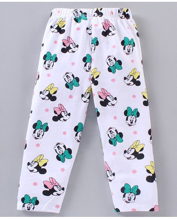 Babyhug Full Length Leggings Minnie Mouse & Stars Print Pack Of 2 - Pink White