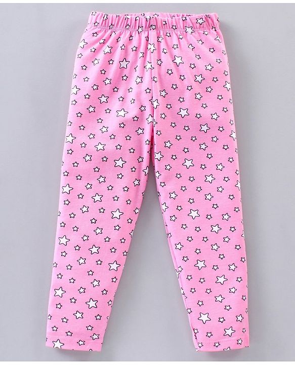 Babyhug Full Length Leggings Minnie Mouse & Stars Print Pack Of 2 - Pink White