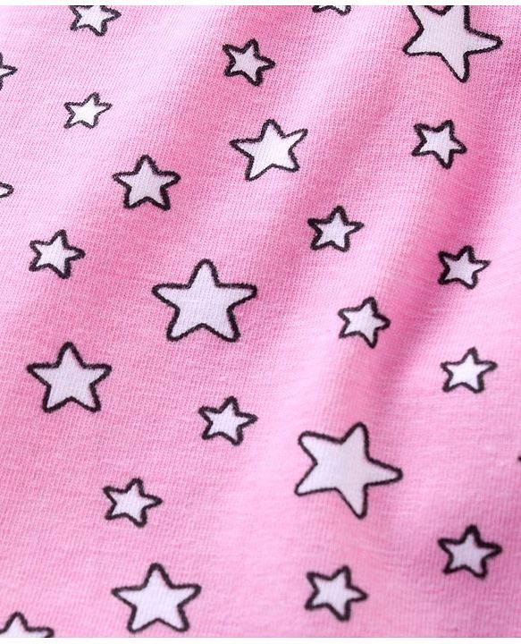 Babyhug Full Length Leggings Minnie Mouse & Stars Print Pack Of 2 - Pink White