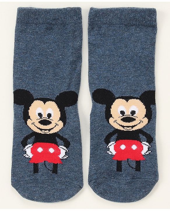 Cute Walk by Babyhug Ankle Length Antibacterial Socks Donald Duck Mickey Mouse Pooh Design Pack Of 3 - Multicolor