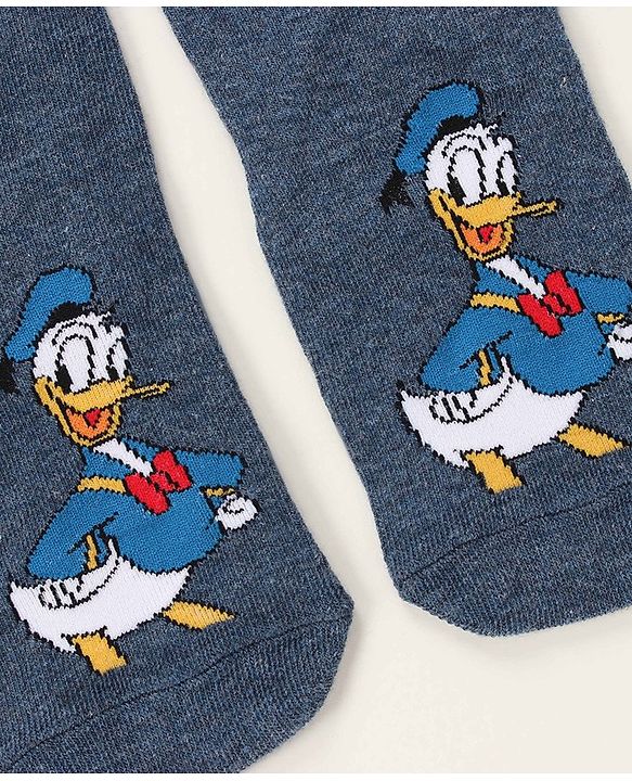 Cute Walk by Babyhug Ankle Length Antibacterial Socks Donald Duck Mickey Mouse Pooh Design Pack Of 3 - Multicolor
