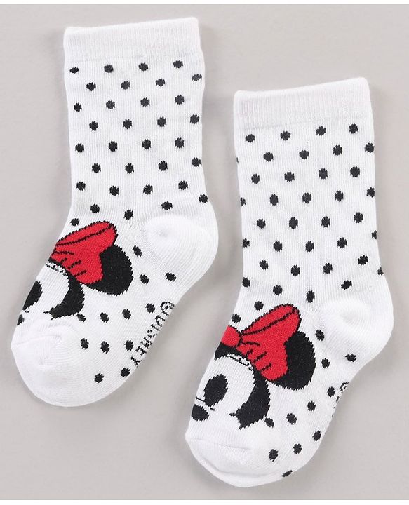 Cute Walk by Babyhug Ankle Length Antibacterial Socks Minnie Mouse & Stripes Design Pack Of 3 - Multicolor