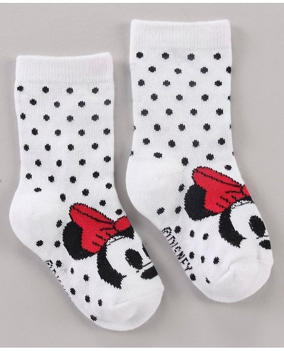 Cute Walk by Babyhug Ankle Length Antibacterial Socks Minnie Mouse & Stripes Design Pack Of 3 - Multicolor