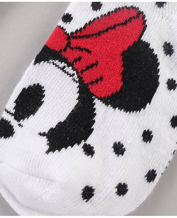 Cute Walk by Babyhug Ankle Length Antibacterial Socks Minnie Mouse & Stripes Design Pack Of 3 - Multicolor