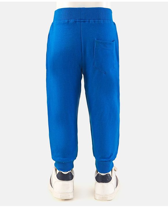 Babyhug Cotton Full Length Solid Colour Lounge Pant - Blue