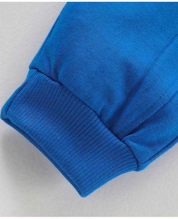 Babyhug Cotton Full Length Solid Colour Lounge Pant - Blue
