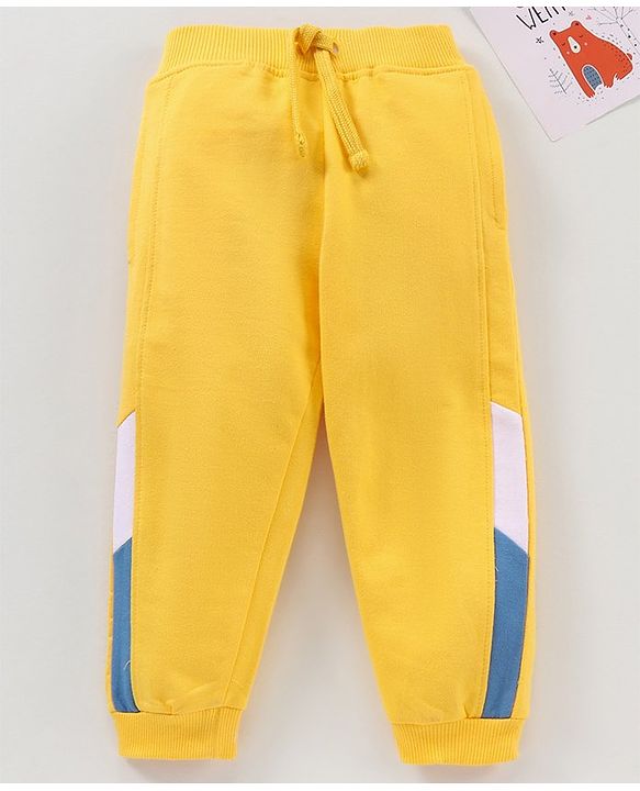 Babyhug Cotton Full Length Printed Lounge Pant - Yellow