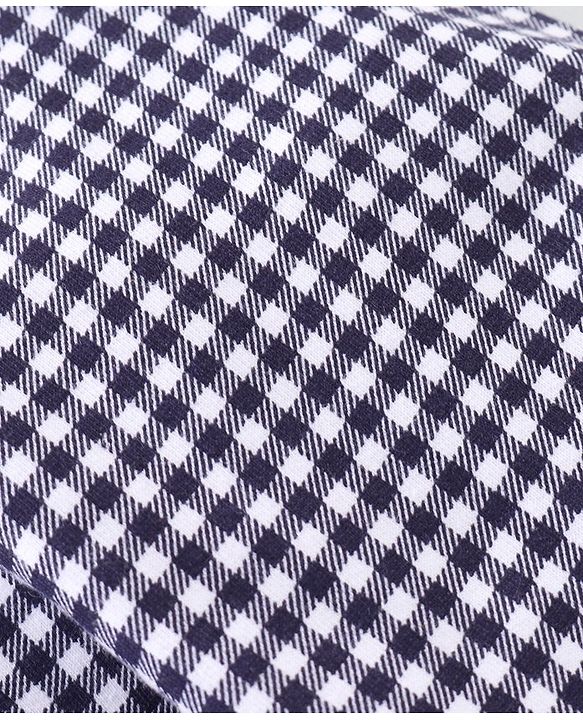 Babyhug Cotton Full Length Checks Lounge Pant - Navy Blue White