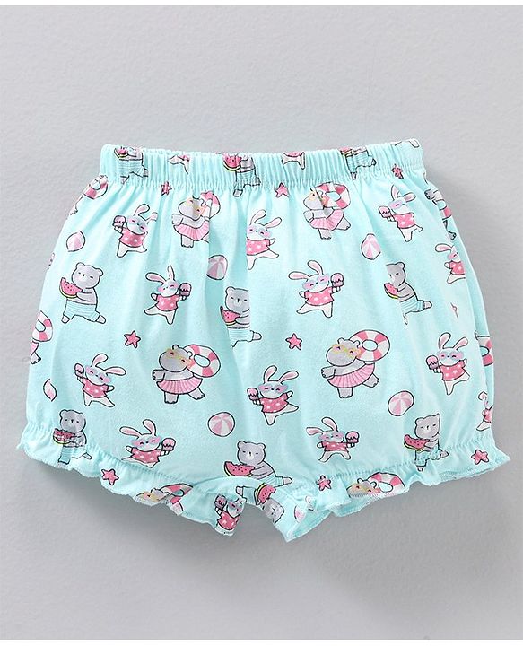 Babyhug Cotton Knit Bloomers Bunny Print Pack of 3 - Multicolour