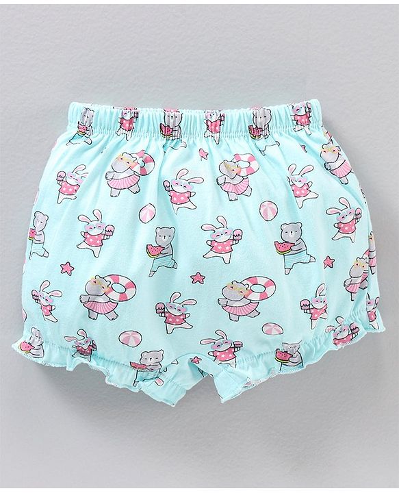Babyhug Cotton Knit Bloomers Bunny Print Pack of 3 - Multicolour