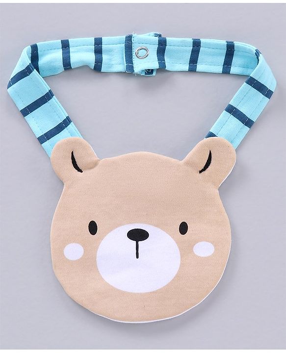 Babyhug 100% Cotton Full Sleeves Romper Bear Print - Blue