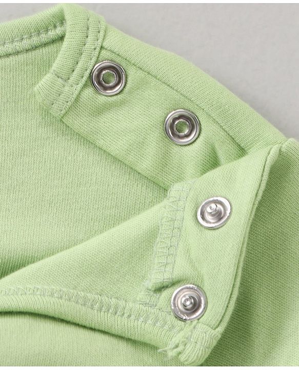 Babyhug 100% Cotton Full Sleeves Romper Bear Print - Green