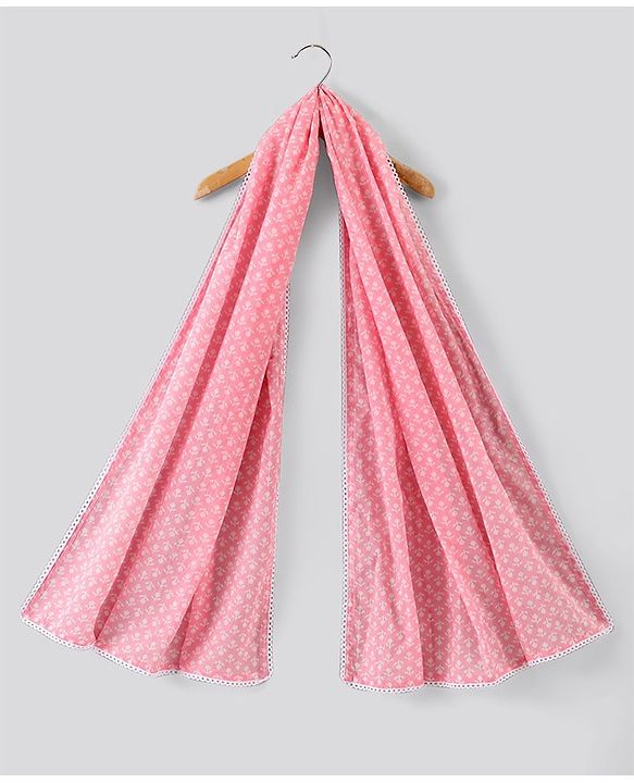 Pine Kids Half Sleeves Kurti And Churidar Set with Jaipuri Print - Pink
