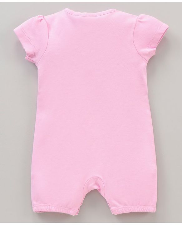 Babyhug 100% Cotton Half Sleeves Romper Kitty Print Pack of 2 - Light Blue Pink