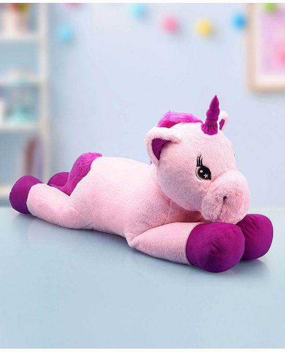Babyhug Unicorn Soft Plush Toy Big - Length 100 cm | Giant Magical Unicorn Plush for Cuddles | Inspires Imaginative Play & Comfort | Soft & Kid-Safe | BIS Certified