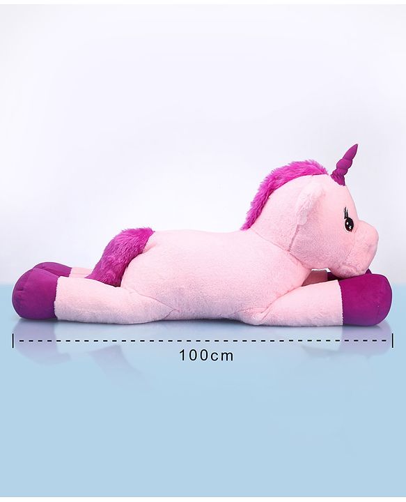 Babyhug Unicorn Soft Plush Toy Big - Length 100 cm | Giant Magical Unicorn Plush for Cuddles | Inspires Imaginative Play & Comfort | Soft & Kid-Safe | BIS Certified