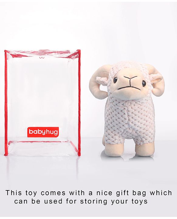 Babyhug Soft Sheep Toy | 30cm Adorable Plush Teddy with Super-Soft Fur | Perfect Stuffed Animal for Babies & Kids | Ideal Birthday Gift to Comfort | Birthday Gift For Kids | BIS Certified