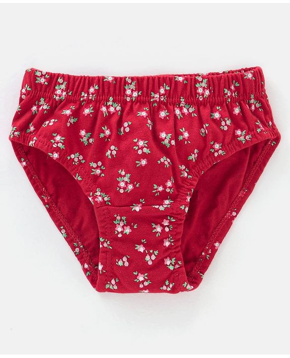 Babyhug Cotton Panties Floral and Polka Dots Print  Pack of 3 - Multicolour