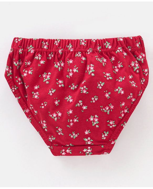 Babyhug Cotton Panties Floral and Polka Dots Print  Pack of 3 - Multicolour