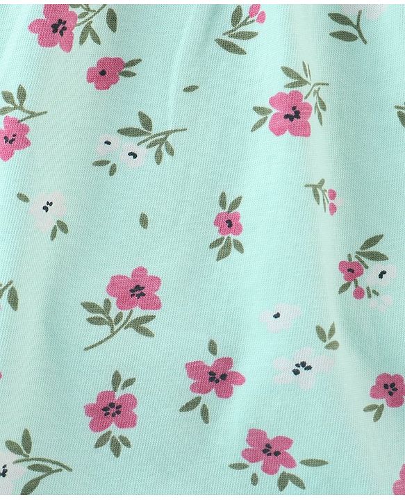 Babyhug Full Sleeves 100% Cotton Onesies Floral print Print - Green