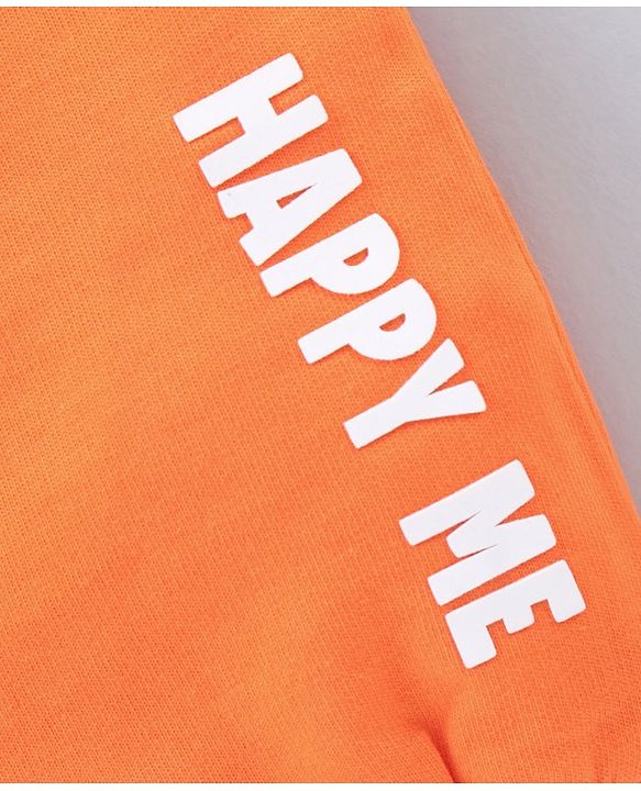 Babyhug Full Length Lounge Pant Text Print - Orange