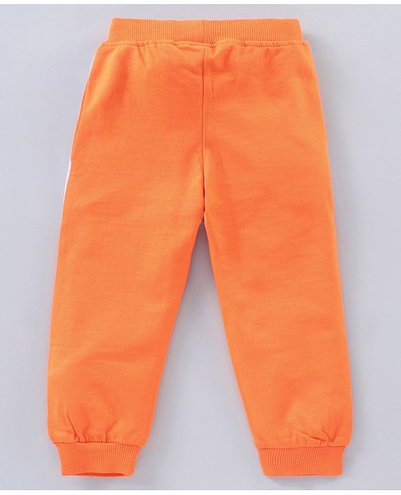 Babyhug Full Length Lounge Pant Text Print - Orange