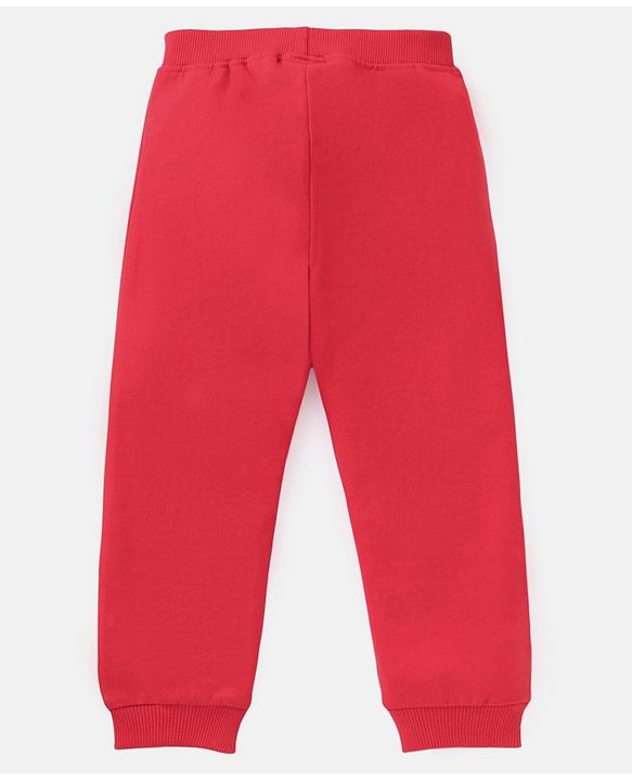 Babyhug Full Length Cotton Solid Colour Lounge Pant - Red