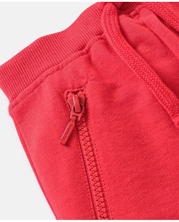 Babyhug Full Length Cotton Solid Colour Lounge Pant - Red