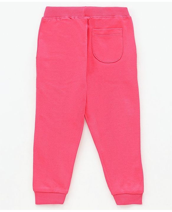 Babyhug Full Length Cotton Lounge Pants With Multi Reversible Sequin - Fuchsia