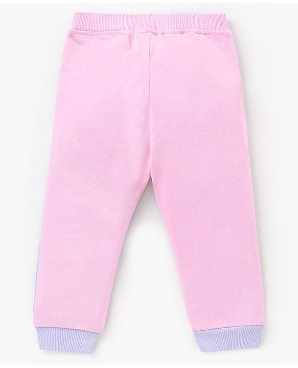 Babyhug Full Length Cotton Lounge Pants Learn Dance Print - Pink