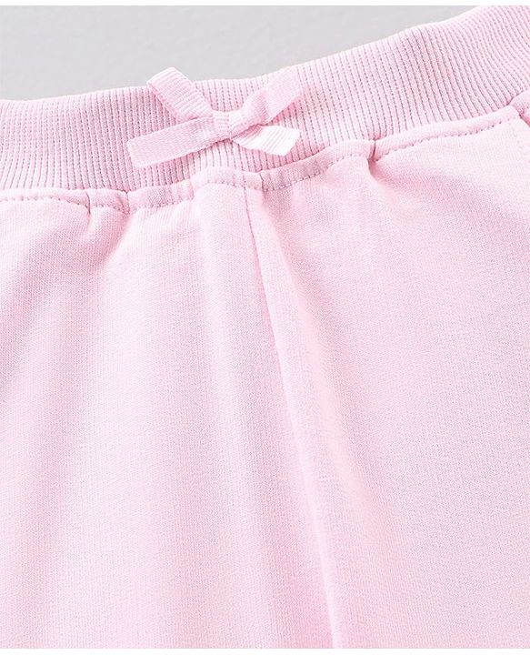 Babyhug Cotton Knit Full Length Lounge Pant Text Print - Pink