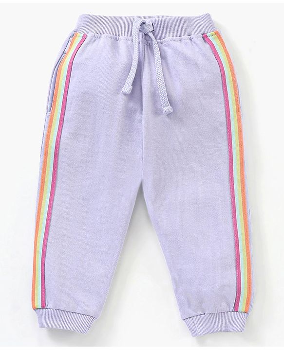 Babyhug Cotton Full Length Lounge Pant Solid - Lavender