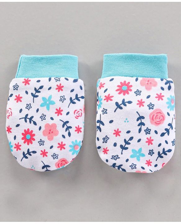 Babyhug 100% Cotton Mittens Heart Print Pack Of 3 - Pink