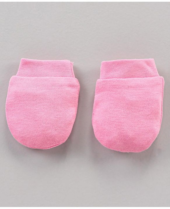 Babyhug 100% Cotton Mittens Floral Print Pack Of 3 - Blue Yellow Pink