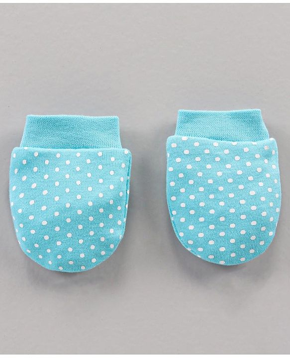 Babyhug 100% Cotton Mittens Floral Print Pack Of 3 - Blue Yellow Pink