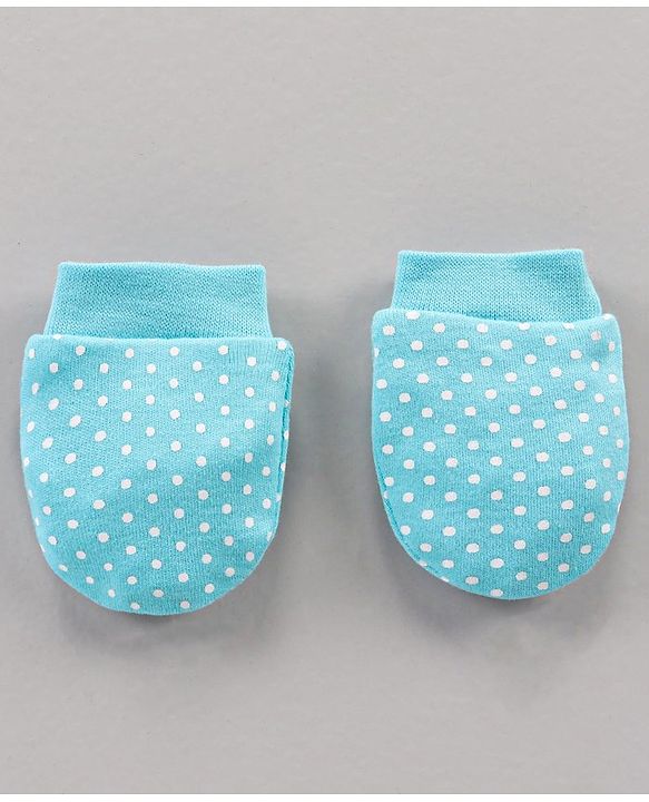 Babyhug 100% Cotton Mittens Floral Print Pack Of 3 - Blue Yellow Pink