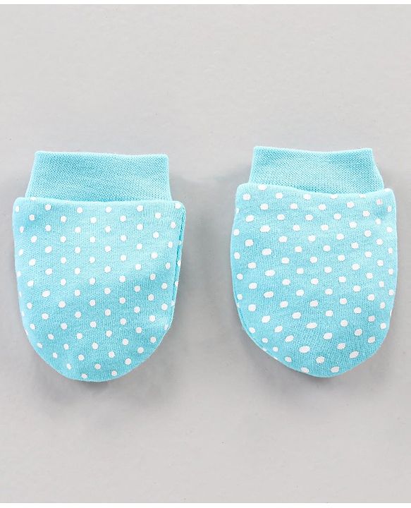 Babyhug 100% Cotton Mittens Floral Print Pack Of 3 - Blue Yellow Pink