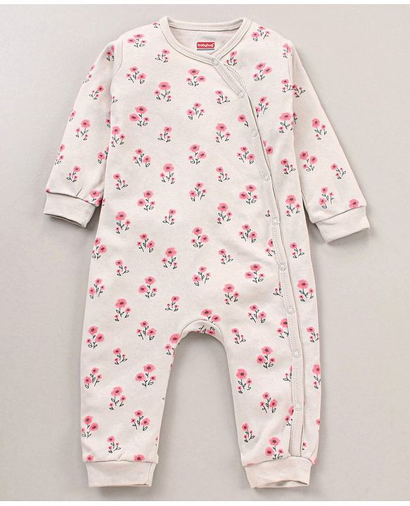 Babyhug 100% Cotton Knit Full Sleeves Romper Koala & Floral Print Pack of 2 - Multicolour