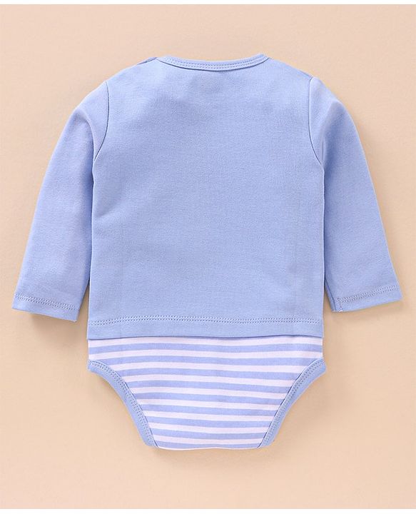 Babyhug 100% Cotton Onesie Bear Print - Blue
