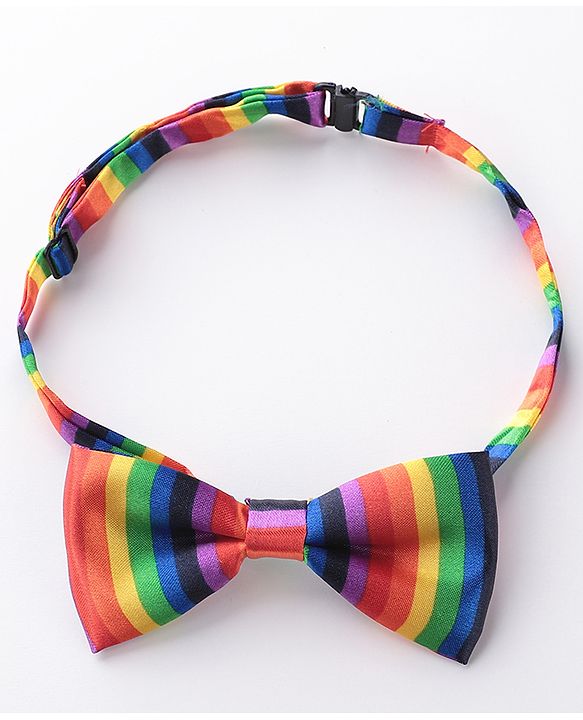 Babyhug Bow and Suspender Set Rainbow Stripes - Multicolour