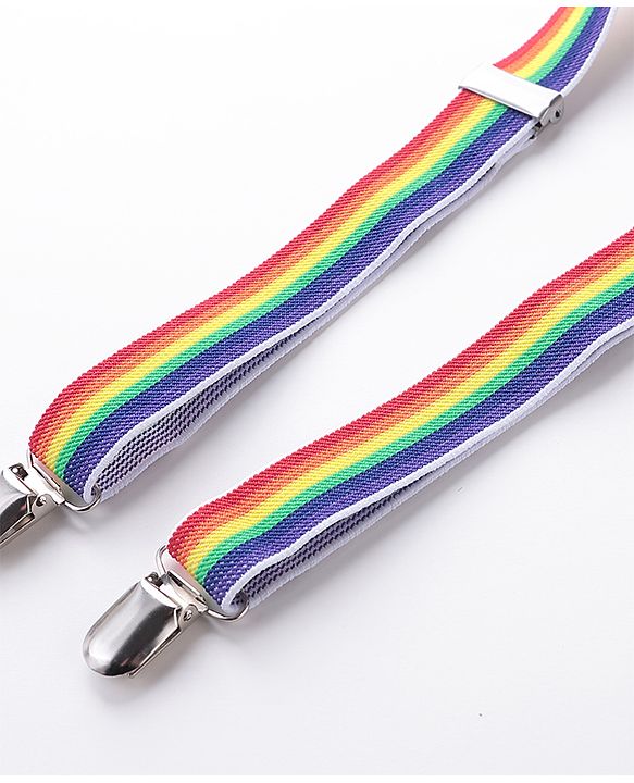 Babyhug Bow and Suspender Set Rainbow Stripes - Multicolour