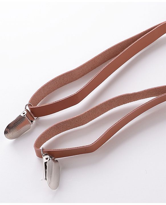 Babyhug Bow and Suspender Set Stripes - Beige