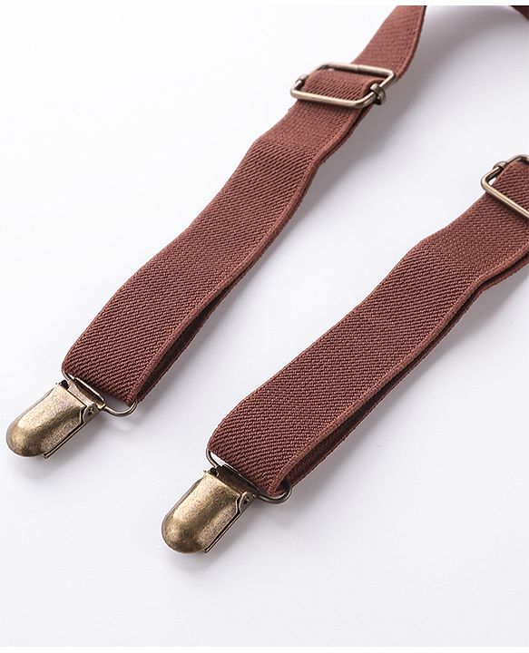 Babyhug Bow and Suspender Set Solid Color - Brown