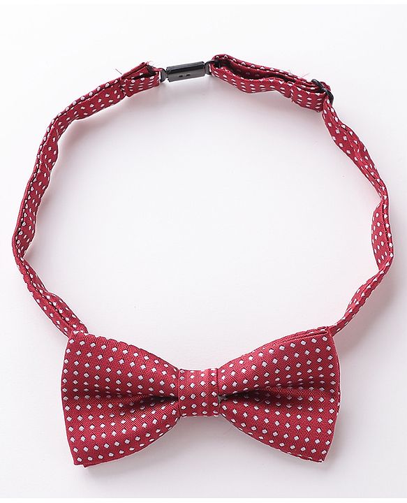 Babyhug Bow and Suspender Set Polka Dots Printed - Maroon