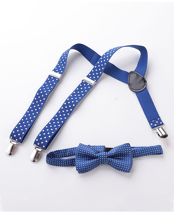 Babyhug Bow and Suspender Set Polka Dots Printed - Maroon