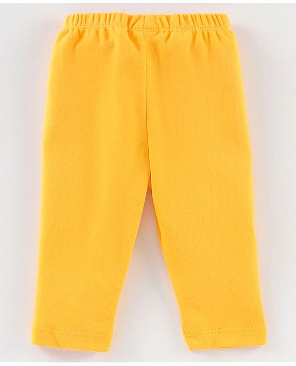 Babyhug Cotton Full Length Solid Color Lounge Pant - Yellow